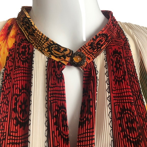 Virginie Paris Micro Pleated 2 Pc Dress Floral Vintage France - Picture 5 of 12